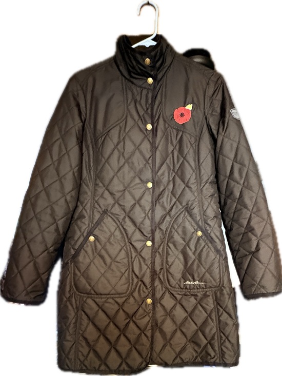 Eddie Bauer Jackets & Blazers - Quilted Eddie Bauer Poppy-Embroidered Fall Coat -black